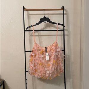 Anthropologie bubble floral tank NWT